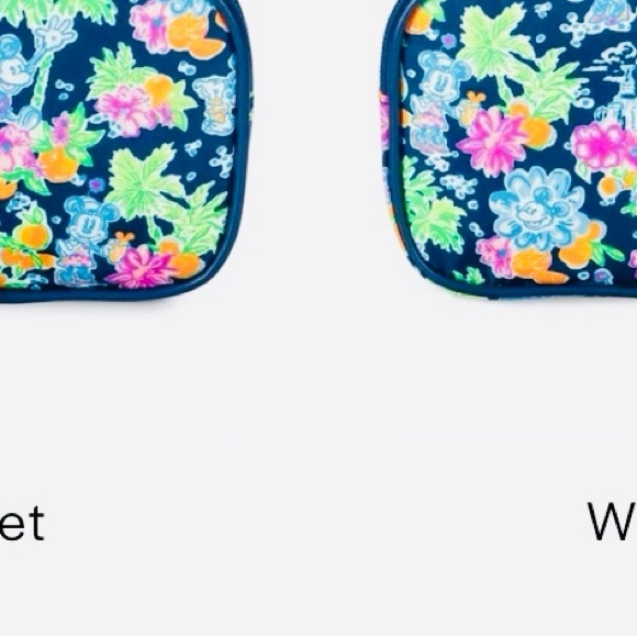 Lilly Pulitzer Mickey & Minnie Floral Wristlet - Blue and Green